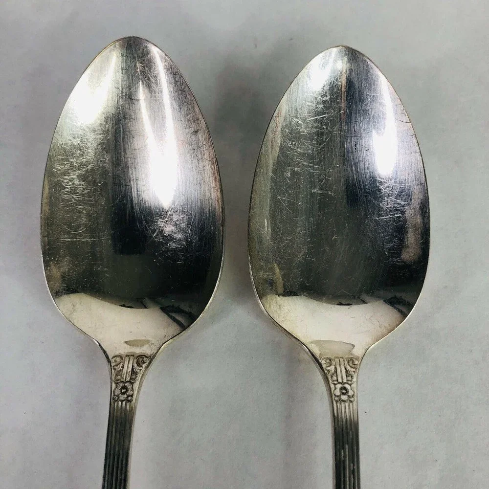 2 Tablespoon Serving Spoon Wm A Rogers Oneida Sectional Lido Pattern Silverplate